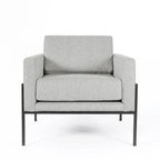 Fauteuil club contemporain rembourré avec cadre en métal noir mat – Fauteuil d'appoint