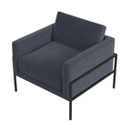Fauteuil club contemporain rembourré avec cadre en métal noir mat – Fauteuil d'appoint