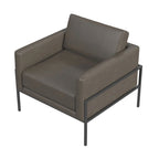 Fauteuil club contemporain rembourré avec cadre en métal noir mat – Fauteuil d'appoint