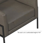 Fauteuil club contemporain rembourré avec cadre en métal noir mat – Fauteuil d'appoint