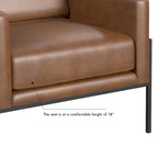 Fauteuil club contemporain rembourré avec cadre en métal noir mat – Fauteuil d'appoint
