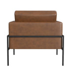 Fauteuil club contemporain rembourré avec cadre en métal noir mat – Fauteuil d'appoint