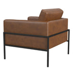 Fauteuil club contemporain rembourré avec cadre en métal noir mat – Fauteuil d'appoint