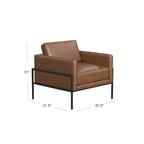 Fauteuil club contemporain rembourré avec cadre en métal noir mat – Fauteuil d'appoint