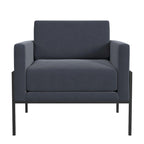 Fauteuil club contemporain rembourré avec cadre en métal noir mat – Fauteuil d'appoint