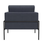 Fauteuil club contemporain rembourré avec cadre en métal noir mat – Fauteuil d'appoint