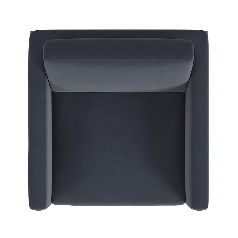 Fauteuil club contemporain rembourré avec cadre en métal noir mat – Fauteuil d'appoint