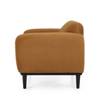 Causeuse contemporaine rembourrée – Tissu velours ou bouclé, pieds en bois de bouleau, 127 cm (50 po) de large