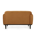 Causeuse contemporaine rembourrée – Tissu velours ou bouclé, pieds en bois de bouleau, 127 cm (50 po) de large