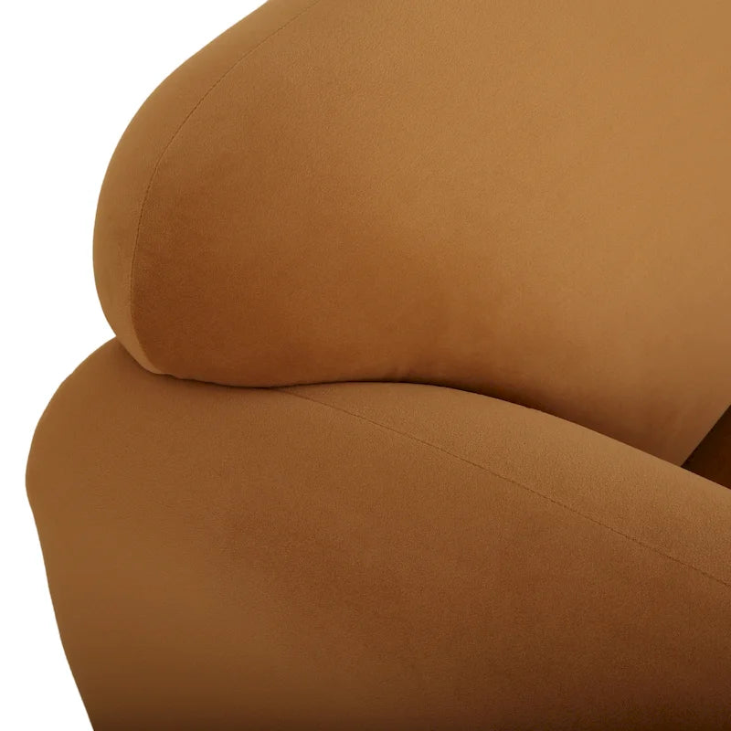Causeuse contemporaine rembourrée – Tissu velours ou bouclé, pieds en bois de bouleau, 127 cm (50 po) de large