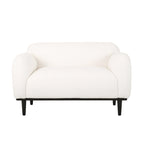 Causeuse contemporaine rembourrée – Tissu velours ou bouclé, pieds en bois de bouleau, 127 cm (50 po) de large
