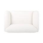 Causeuse contemporaine rembourrée – Tissu velours ou bouclé, pieds en bois de bouleau, 127 cm (50 po) de large