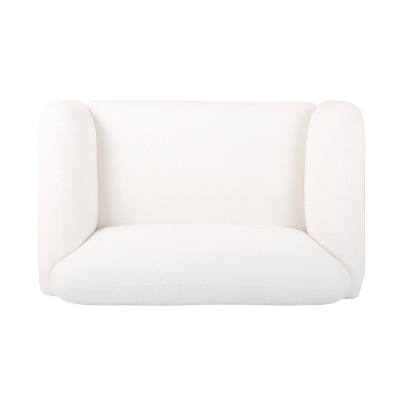 Causeuse contemporaine rembourrée – Tissu velours ou bouclé, pieds en bois de bouleau, 127 cm (50 po) de large