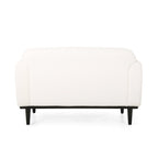 Causeuse contemporaine rembourrée – Tissu velours ou bouclé, pieds en bois de bouleau, 127 cm (50 po) de large
