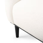 Causeuse contemporaine rembourrée – Tissu velours ou bouclé, pieds en bois de bouleau, 127 cm (50 po) de large