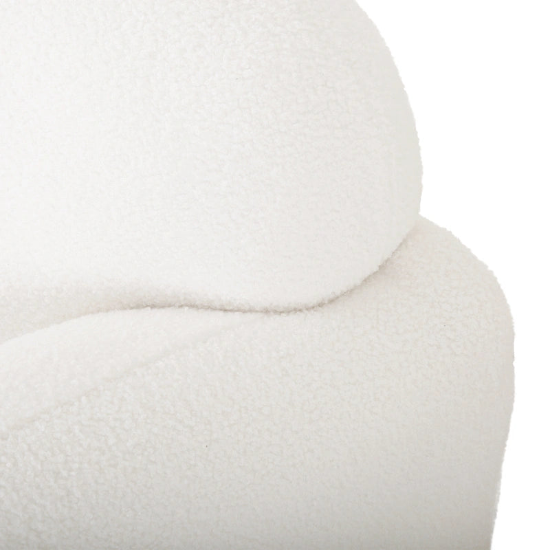 Causeuse contemporaine rembourrée – Tissu velours ou bouclé, pieds en bois de bouleau, 127 cm (50 po) de large