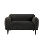Causeuse contemporaine rembourrée – Tissu velours ou bouclé, pieds en bois de bouleau, 127 cm (50 po) de large