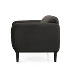 Causeuse contemporaine rembourrée – Tissu velours ou bouclé, pieds en bois de bouleau, 127 cm (50 po) de large