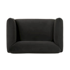 Causeuse contemporaine rembourrée – Tissu velours ou bouclé, pieds en bois de bouleau, 127 cm (50 po) de large