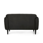 Causeuse contemporaine rembourrée – Tissu velours ou bouclé, pieds en bois de bouleau, 127 cm (50 po) de large