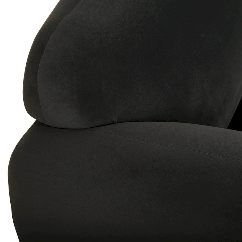 Causeuse contemporaine rembourrée – Tissu velours ou bouclé, pieds en bois de bouleau, 127 cm (50 po) de large