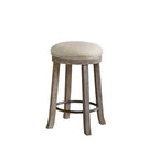 Tabouret de bar pivotant – Assise rembourrée, Piètement en bois massif, Finition chêne vieilli