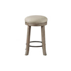 Tabouret de bar pivotant – Assise rembourrée, Piètement en bois massif, Finition chêne vieilli