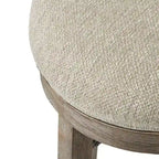 Tabouret de bar pivotant – Assise rembourrée, Piètement en bois massif, Finition chêne vieilli