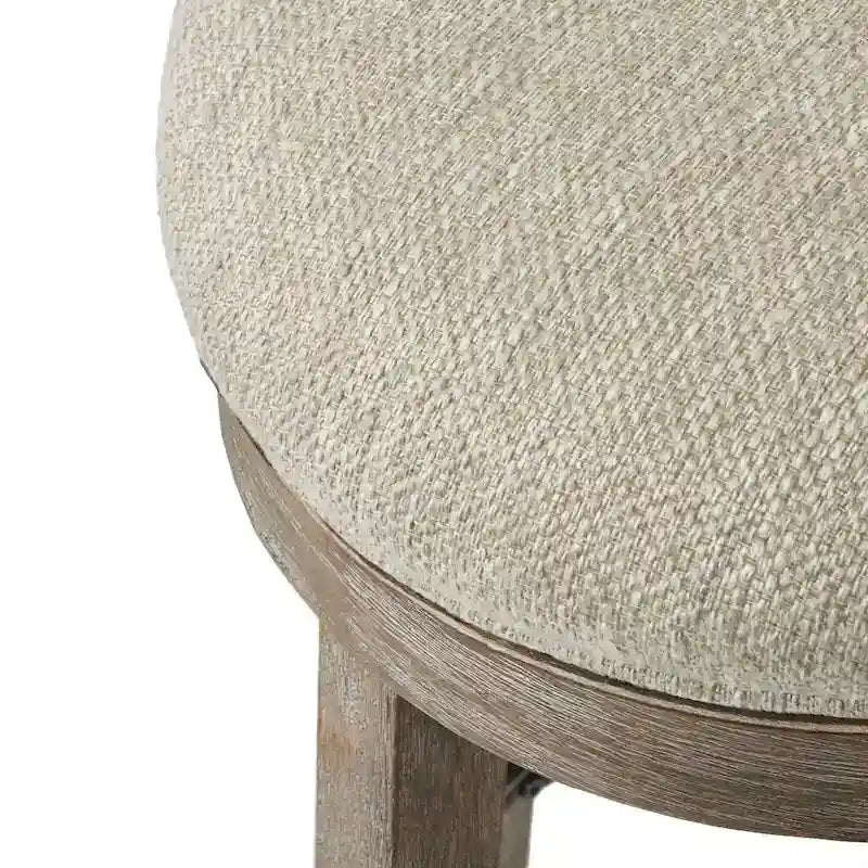 Tabouret de bar pivotant – Assise rembourrée, Piètement en bois massif, Finition chêne vieilli