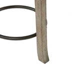 Tabouret de bar pivotant – Assise rembourrée, Piètement en bois massif, Finition chêne vieilli