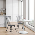 Chaise de salle à manger en métal finition noire – Style minimaliste du début de l'Amérique