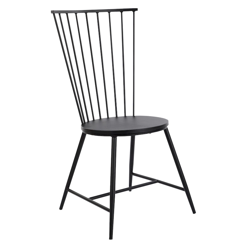 Chaise de salle à manger en métal finition noire – Style minimaliste du début de l'Amérique