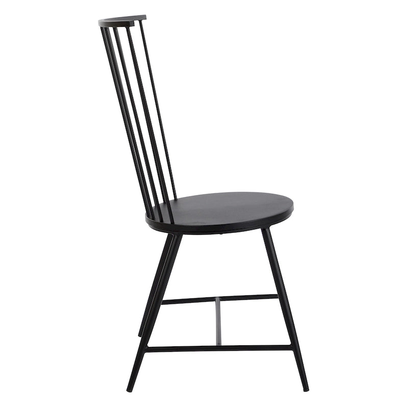 Chaise de salle à manger en métal finition noire – Style minimaliste du début de l'Amérique