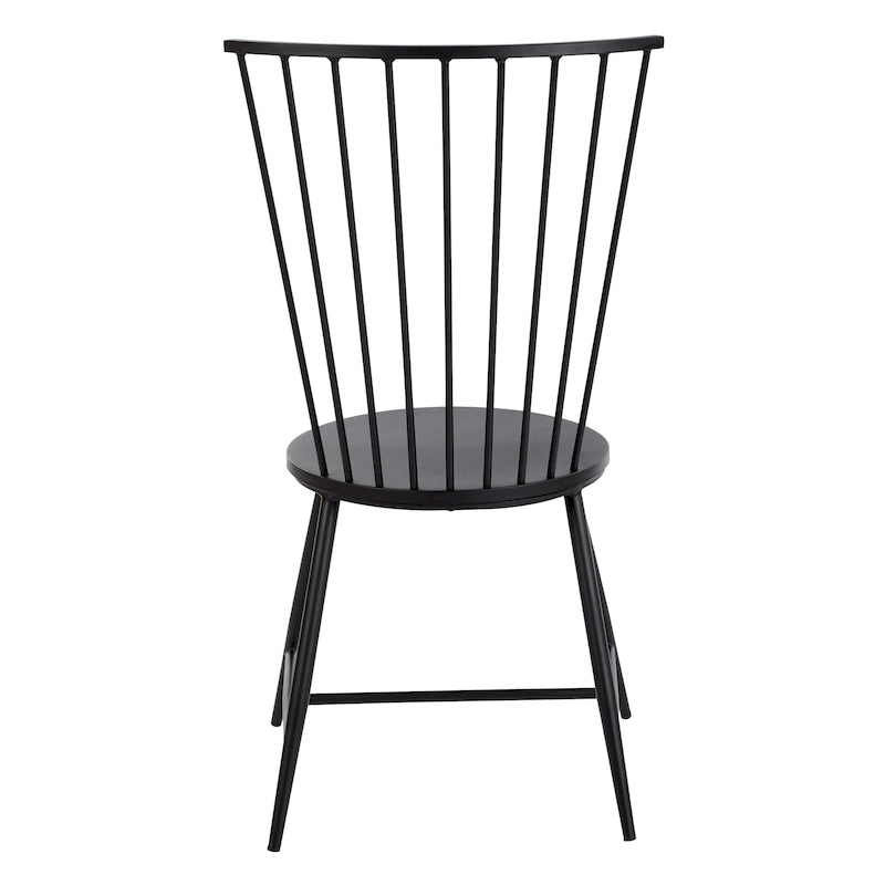 Chaise de salle à manger en métal finition noire – Style minimaliste du début de l'Amérique