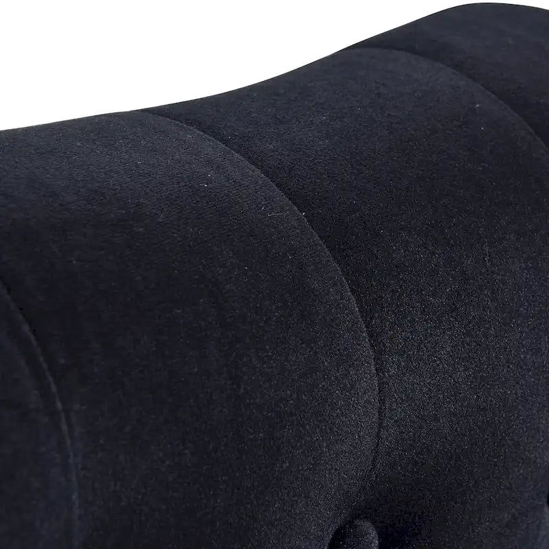 Méridienne en velours touffeté – Accoudoir droit, cloutée, pieds en bois massif, 113 kg