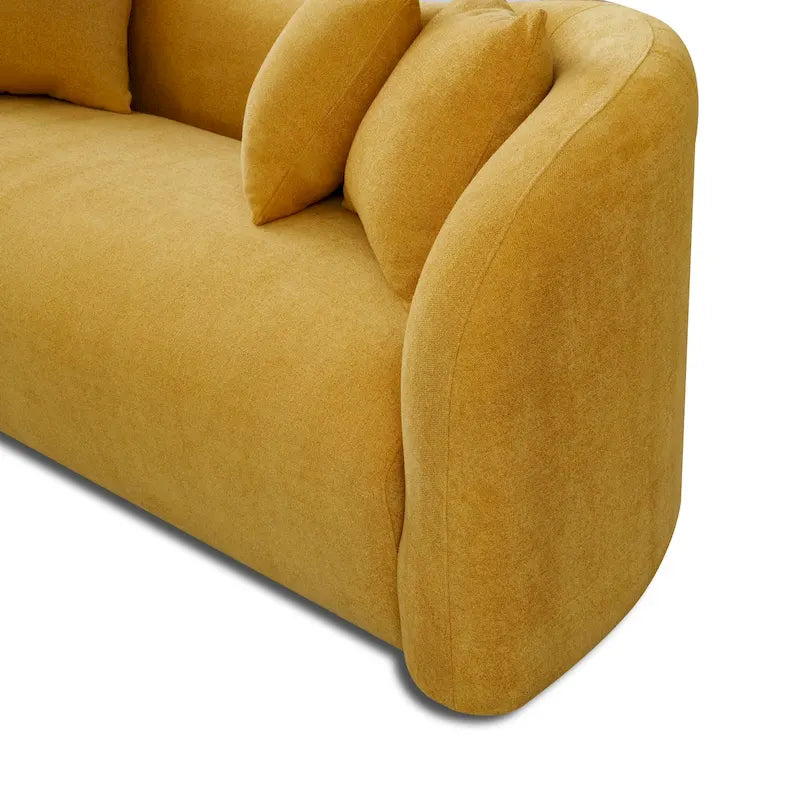 Canapé en boucle à dossier incurvé de luxe moderne du milieu du siècle