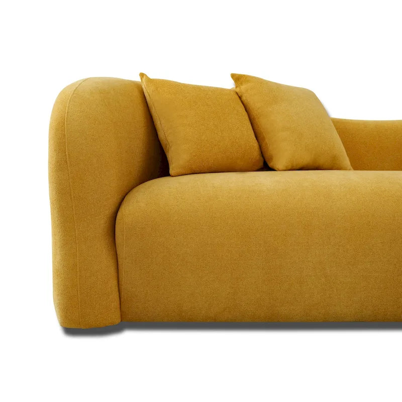 Canapé en boucle à dossier incurvé de luxe moderne du milieu du siècle
