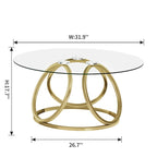 Table basse ronde contemporaine en verre – Piètement en acier chromé, Accent de salon
