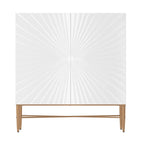 Meuble de Rangement Multimédia Vintage 2 Portes avec Motif Géométrique, 76 cm