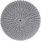 Pouf Tricoté à la Main Coton Corde Tressée Tressage Câble Ottomane - Repose-Pieds - Siège d'Appoint Meuble Pouf - Salon Enfants - 18x18x14