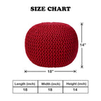 Pouf Tricoté à la Main Coton Corde Tressée Tressage Câble Ottomane - Repose-Pieds - Siège d'Appoint Meuble Pouf - Salon Enfants - 18x18x14