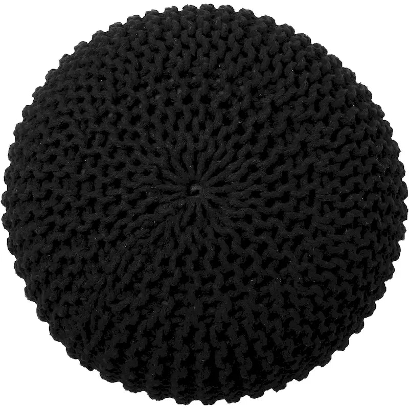 Pouf Tricoté à la Main Coton Corde Tressée Tressage Câble Ottomane - Repose-Pieds - Siège d'Appoint Meuble Pouf - Salon Enfants - 18x18x14