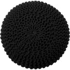 Pouf Tricoté à la Main Coton Corde Tressée Tressage Câble Ottomane - Repose-Pieds - Siège d'Appoint Meuble Pouf - Salon Enfants - 18x18x14
