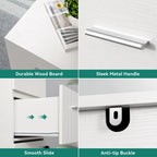 Classeur vertical verrouillable à 4 tiroirs de 51" – Rangement de bureau blanc
