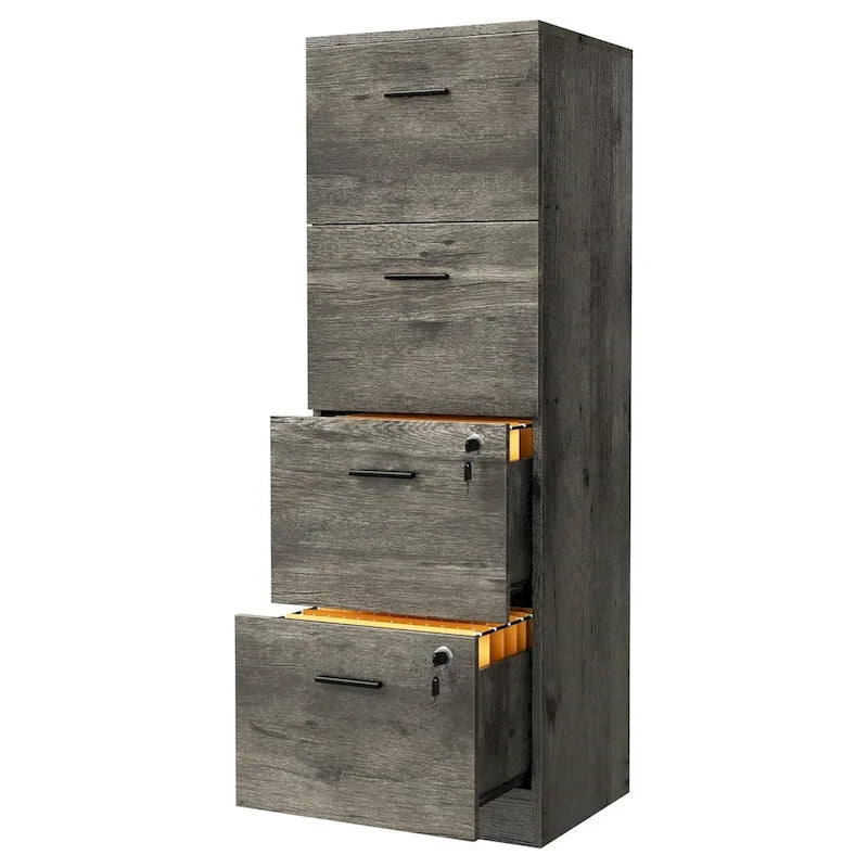 Classeur vertical verrouillable à 4 tiroirs de 51" – Rangement de bureau blanc