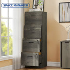 Classeur vertical verrouillable à 4 tiroirs de 51" – Rangement de bureau blanc