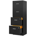 Classeur vertical verrouillable à 4 tiroirs de 51" – Rangement de bureau blanc