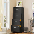 Classeur vertical verrouillable à 4 tiroirs de 51" – Rangement de bureau blanc