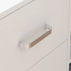 Bureau d'angle réversible blanc avec tiroir, étagères et armoire – Bureau d'ordinateur pour bureau à domicile