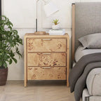 Table de chevet rustique en bois style fermier entièrement assemblée, commode de style bohème en bois vieilli